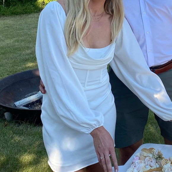 Princess Polly Lillie long sleeve mini White Dress - Picture 2 of 2